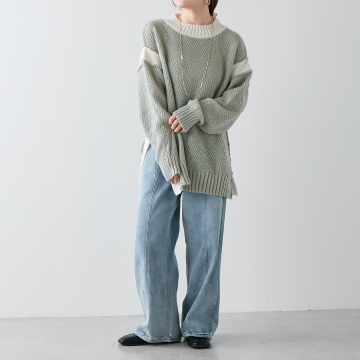 配色鹿の子ニット | NICE CLAUP / OLIVE des OLIVE　OUTLET | 詳細画像20 