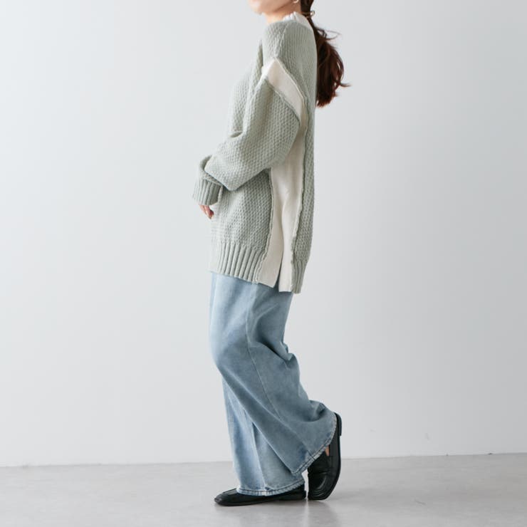 配色鹿の子ニット | NICE CLAUP / OLIVE des OLIVE　OUTLET | 詳細画像21 