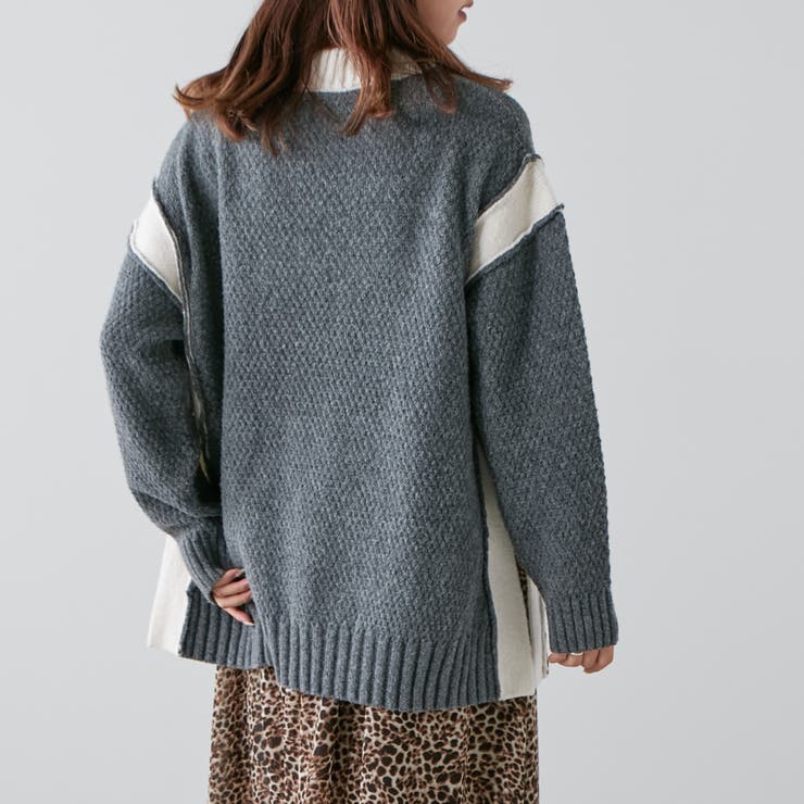 配色鹿の子ニット | NICE CLAUP / OLIVE des OLIVE　OUTLET | 詳細画像28 