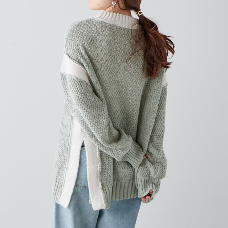 配色鹿の子ニット | NICE CLAUP / OLIVE des OLIVE　OUTLET | 詳細画像49 
