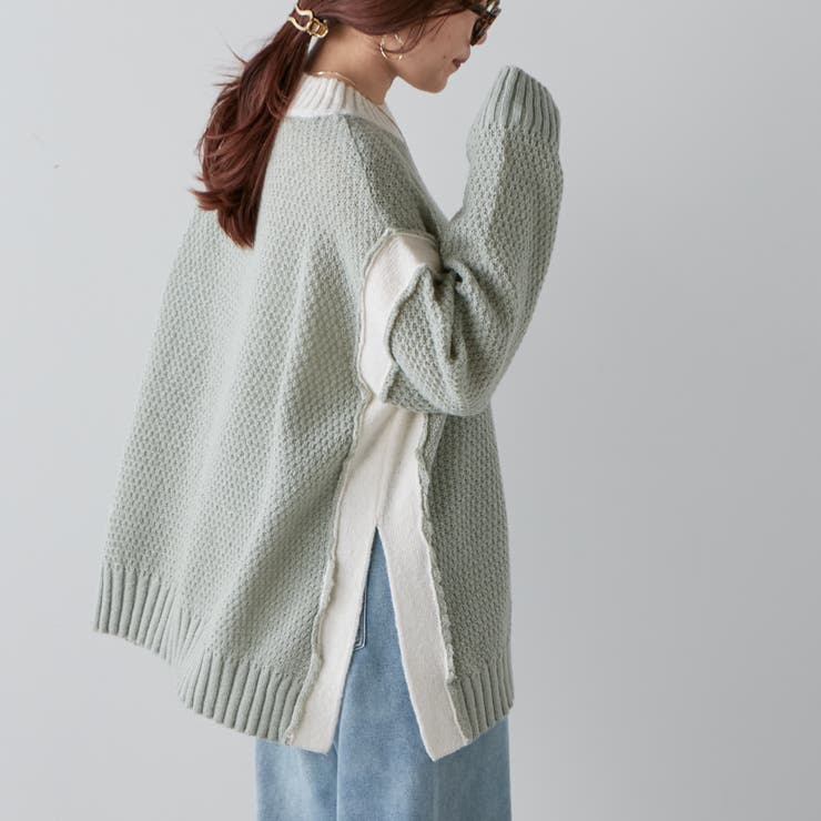 配色鹿の子ニット | NICE CLAUP / OLIVE des OLIVE　OUTLET | 詳細画像52 