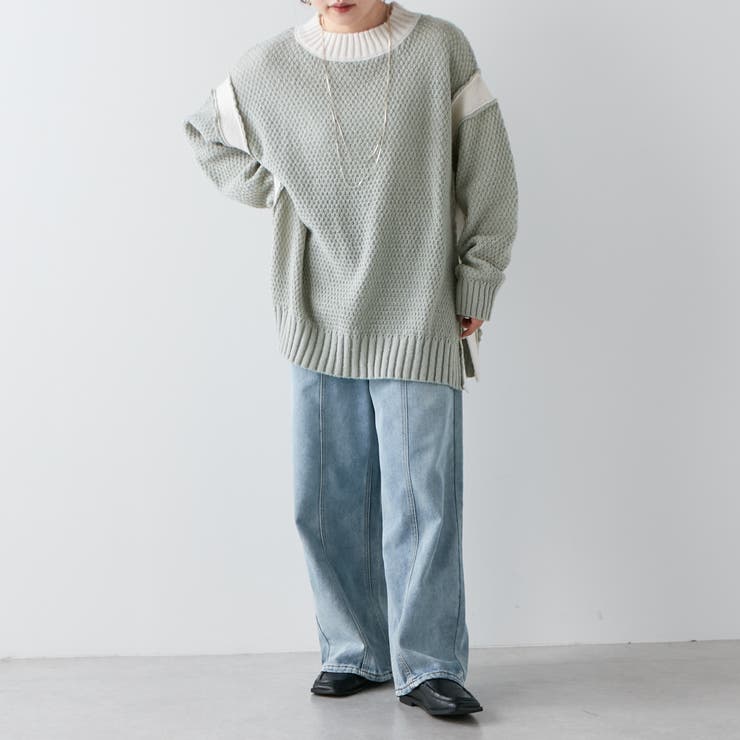 配色鹿の子ニット | NICE CLAUP / OLIVE des OLIVE　OUTLET | 詳細画像53 
