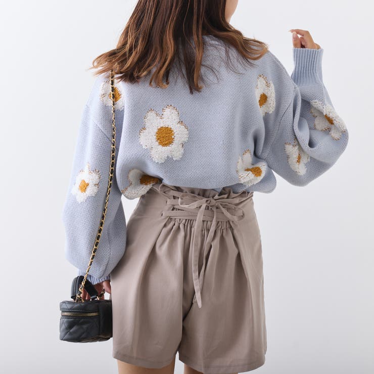 花柄ジャガードプルオーバー[品番：NCLW0011063]｜NICE CLAUP / OLIVE