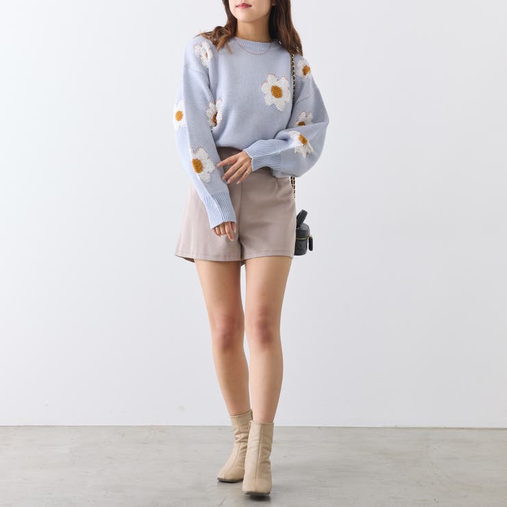 花柄ジャガードプルオーバー[品番：NCLW0011063]｜NICE CLAUP / OLIVE