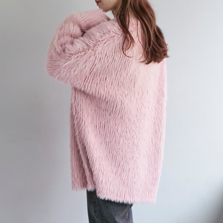 ふわふわロングカーディガン♡pink メゾンドラティール maison de LATIR ふわふわロングカーディガン