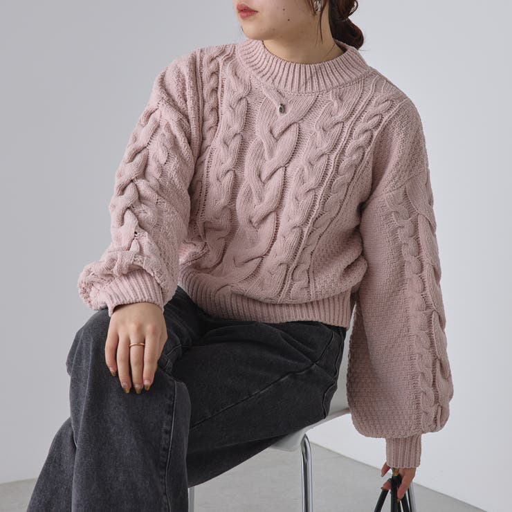 2024.極美品☆アドーア 洗える ケーブル ポップコーンニットプルオーバー 2024.極美品☆アドーア 洗える ケーブル ポップコーンニットプル