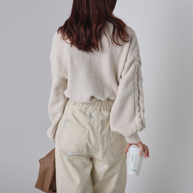 新色追加！】フワフワモールケーブルニット[品番：NCLW0011993]｜NICE