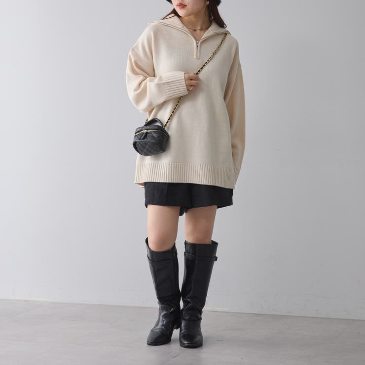 continuer de NICE CLAUP/ハーフZIPニット｜NICE CLAUP/OLIVE