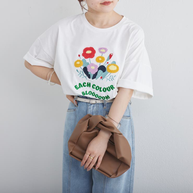 お花サガラ刺繍T[品番：NCLW0010746]｜NICE CLAUP / OLIVE des OLIVE