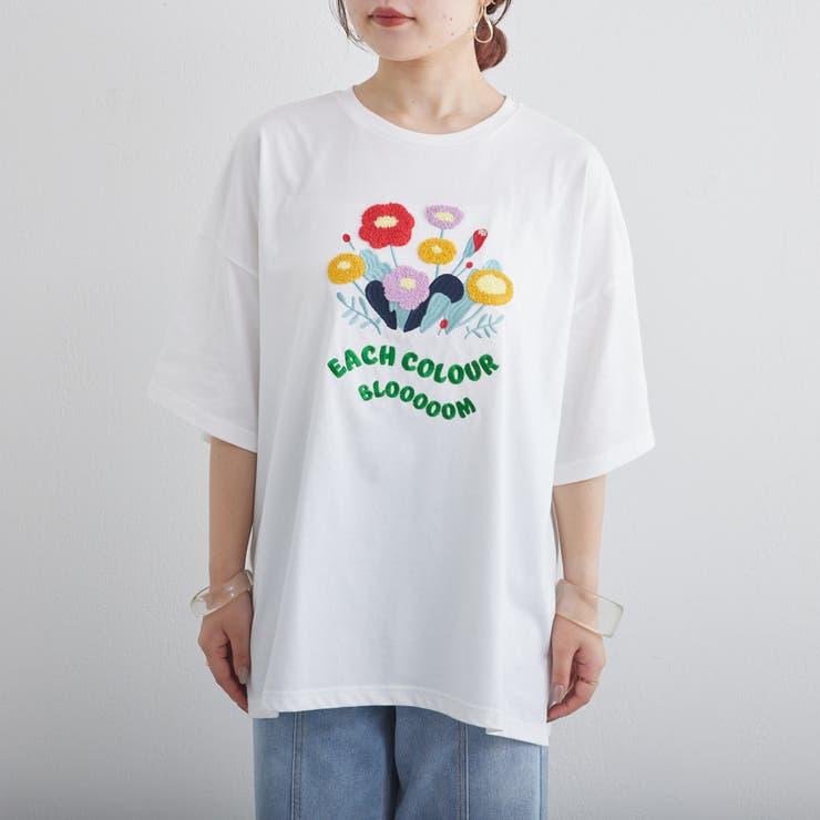 お花サガラ刺繍T[品番：NCLW0010746]｜NICE CLAUP / OLIVE des OLIVE