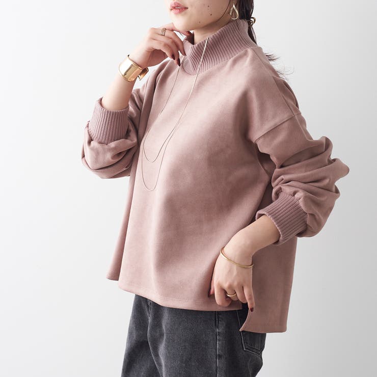 ピンク | スエードポンチリブプルオーバー | NICE CLAUP / OLIVE des OLIVE　OUTLET