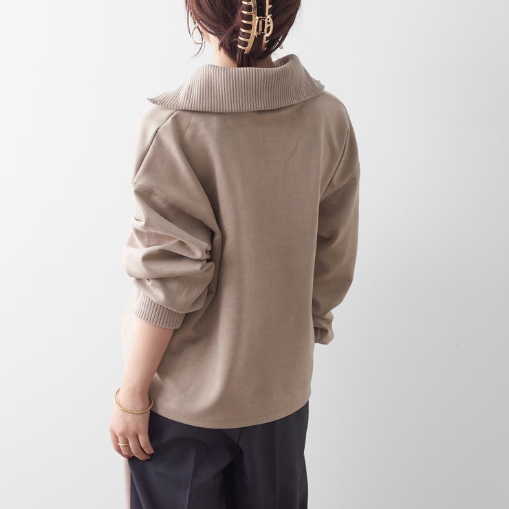 NICENESS ナイスネス Sarah ハーフジップ　ブルゾン スエードポンチハーフZIPプルオーバー[品番：NCLW0011483]｜NICE CLAUP
