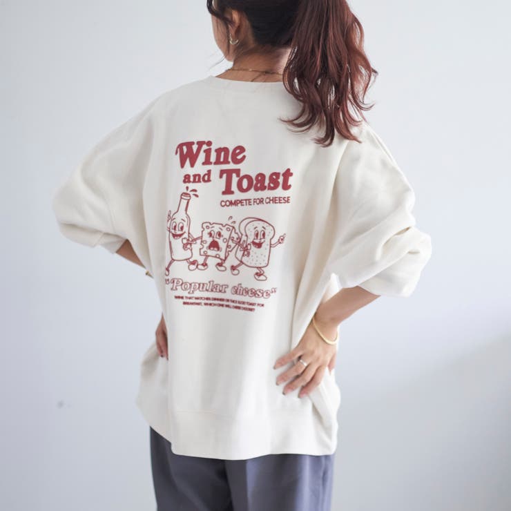 裏起毛】ワイン＆トースト発砲ptスウェット[品番：NCLW0011700