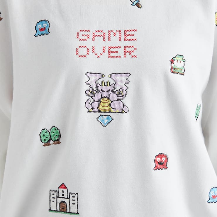 ゲーム刺繍裏起毛スウェット[品番：NCLW0012172]｜NICE CLAUP  OUTLET（ナイスクラップアウトレット）のレディースファッション通販｜SHOPLIST（ショップリスト）