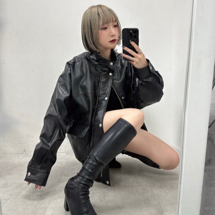 olive des olive レザージャケット ブラック olive des olive レザージャケット ブラック