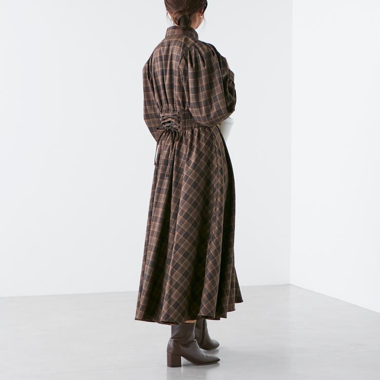 バックレースUPワンピース[品番：NCLW0011389]｜NICE CLAUP / OLIVE