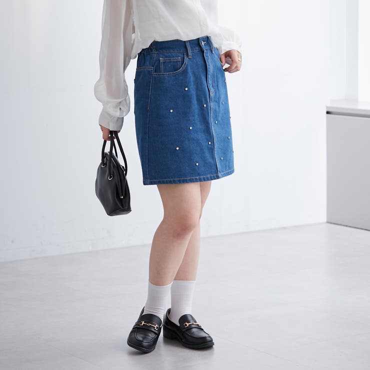 パール/ビジュー付ミニスカート | NICE CLAUP / OLIVE des OLIVE　OUTLET | 詳細画像12 