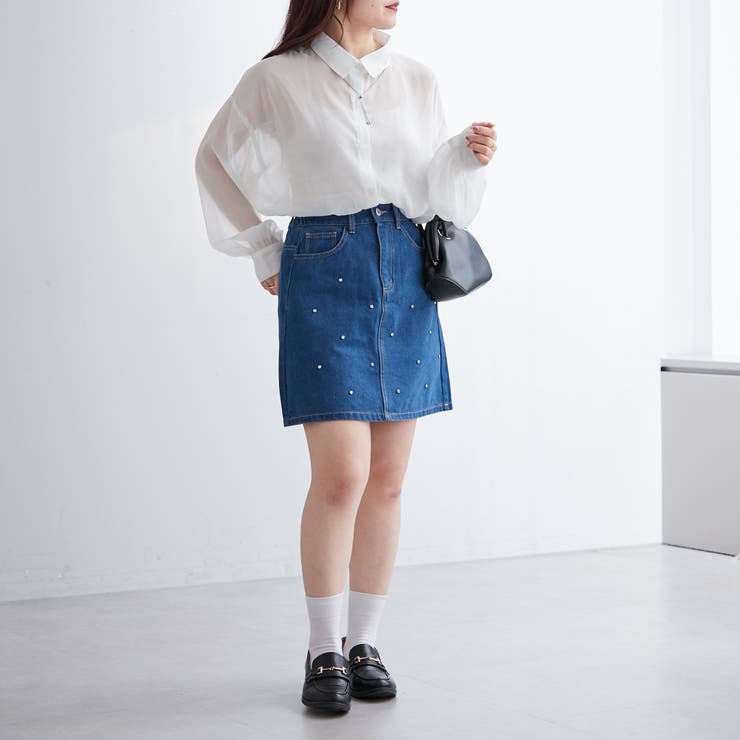 パール/ビジュー付ミニスカート | NICE CLAUP / OLIVE des OLIVE　OUTLET | 詳細画像14 