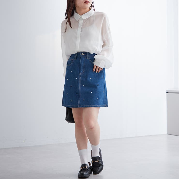 パール/ビジュー付ミニスカート | NICE CLAUP / OLIVE des OLIVE　OUTLET | 詳細画像17 