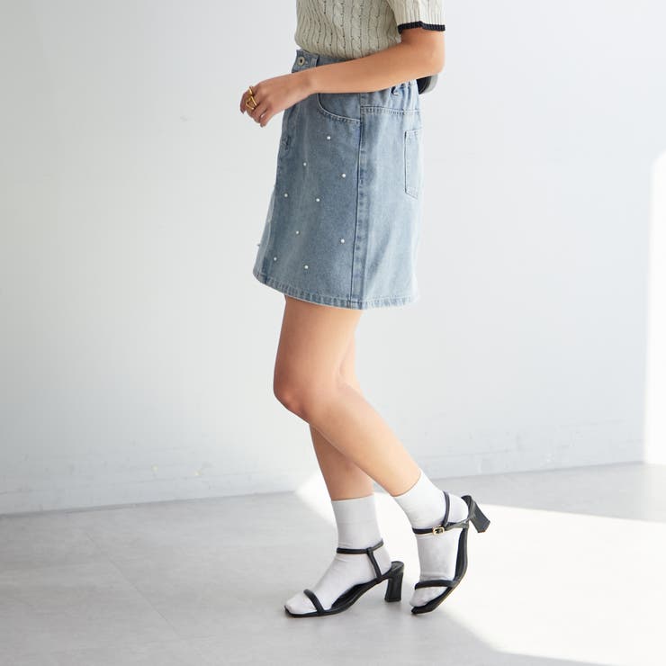 パール/ビジュー付ミニスカート | NICE CLAUP / OLIVE des OLIVE　OUTLET | 詳細画像20 