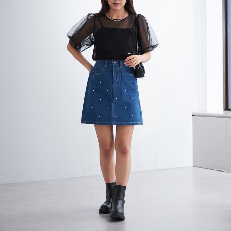 パール/ビジュー付ミニスカート | NICE CLAUP / OLIVE des OLIVE　OUTLET | 詳細画像29 