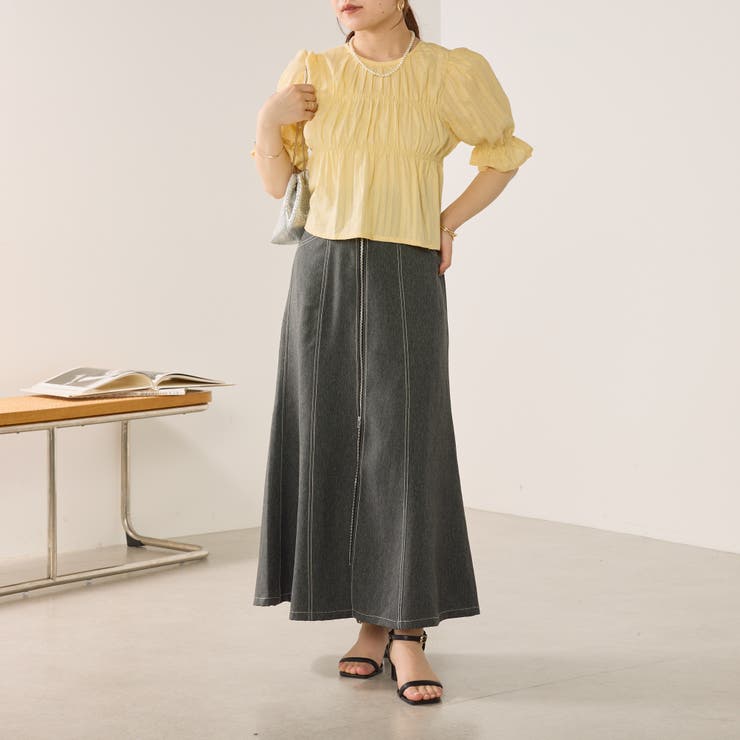 WZIPフレアスカート[品番：NCLW0013263]｜NICE CLAUP / OLIVE