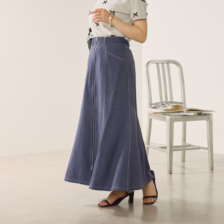 WZIPフレアスカート[品番：NCLW0013263]｜NICE CLAUP / OLIVE des
