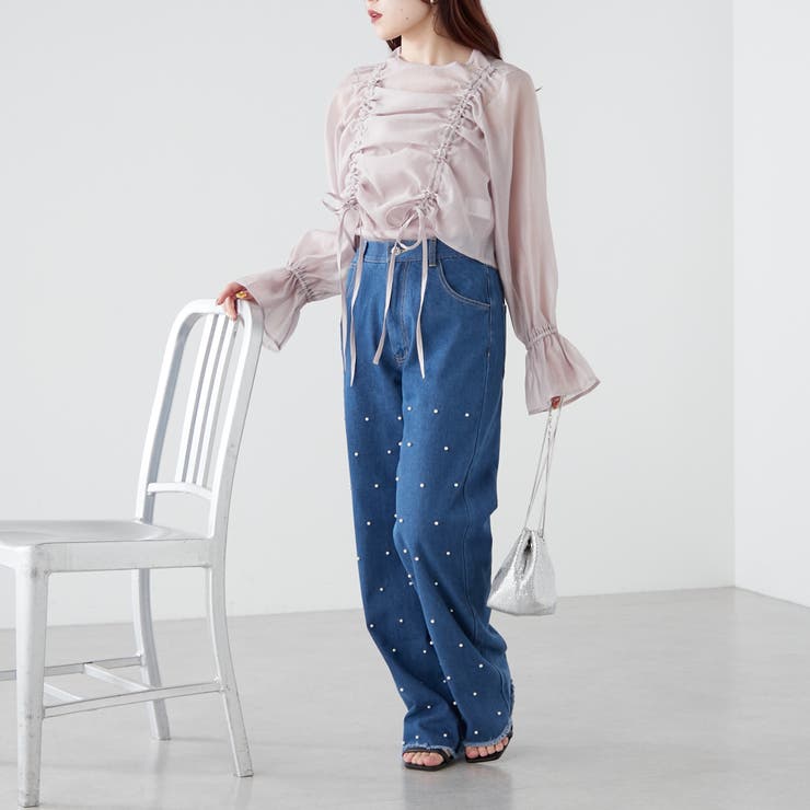 パール/ビジュー付デニム | NICE CLAUP / OLIVE des OLIVE　OUTLET | 詳細画像30 