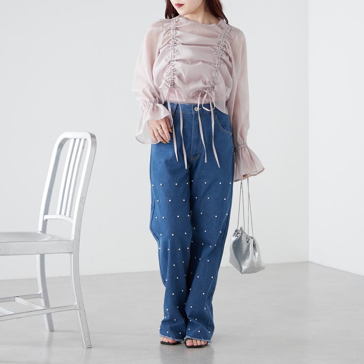 パール/ビジュー付デニム | NICE CLAUP / OLIVE des OLIVE　OUTLET | 詳細画像31 