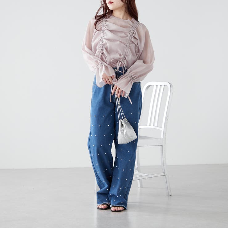 パール/ビジュー付デニム | NICE CLAUP / OLIVE des OLIVE　OUTLET | 詳細画像33 