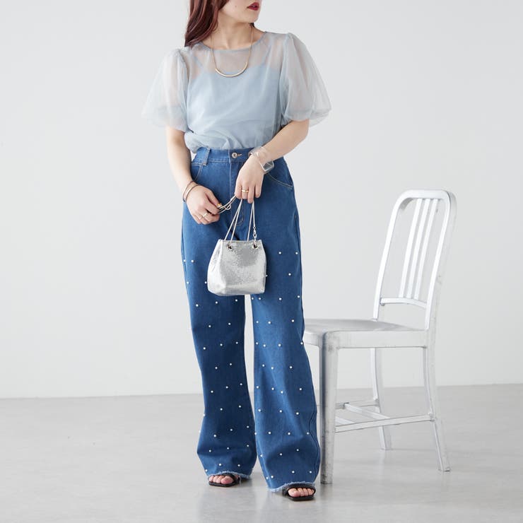 パール/ビジュー付デニム | NICE CLAUP / OLIVE des OLIVE　OUTLET | 詳細画像35 