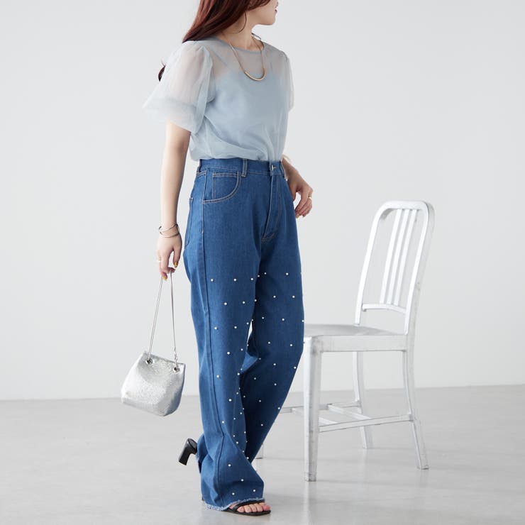 パール/ビジュー付デニム | NICE CLAUP / OLIVE des OLIVE　OUTLET | 詳細画像37 