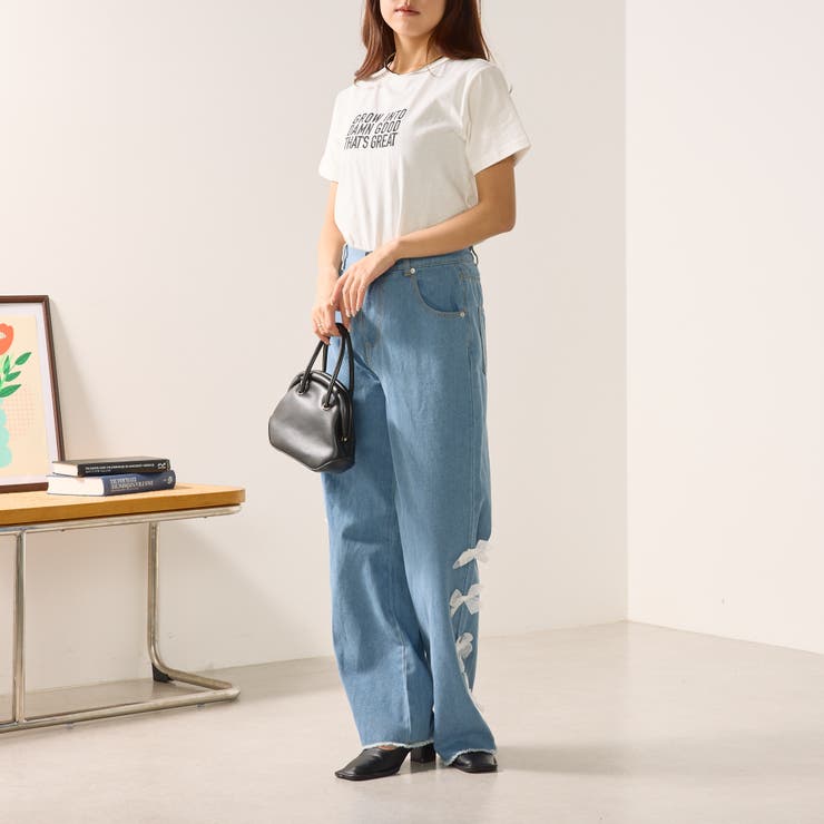 脇リボンデニムパンツ[品番：NCLW0012946]｜NICE CLAUP / OLIVE des