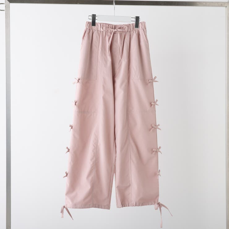 ピンク | 脇リボンカーゴパンツ | NICE CLAUP / OLIVE des OLIVE　OUTLET