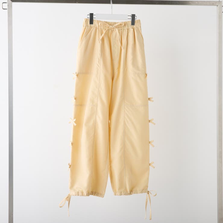 イエロー | 脇リボンカーゴパンツ | NICE CLAUP / OLIVE des OLIVE　OUTLET
