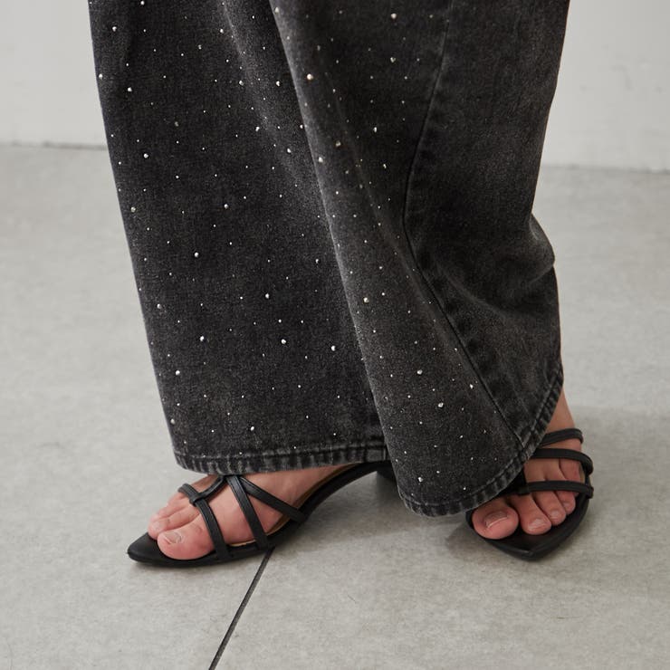 ストーン付デニムワイドパンツ[品番：NCLW0013830]｜NICE CLAUP
