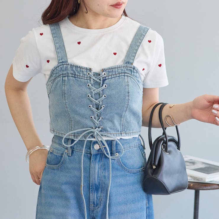 レースUPデニムビスチェ[品番：NCLW0012739]｜NICE CLAUP / OLIVE des