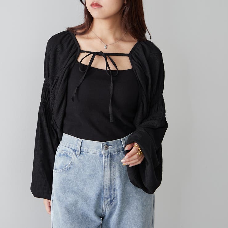 ブラック | シャーリングボレロ | NICE CLAUP / OLIVE des OLIVE　OUTLET