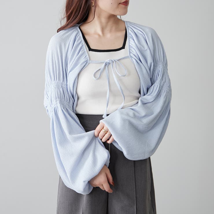 サックス | シャーリングボレロ | NICE CLAUP / OLIVE des OLIVE　OUTLET