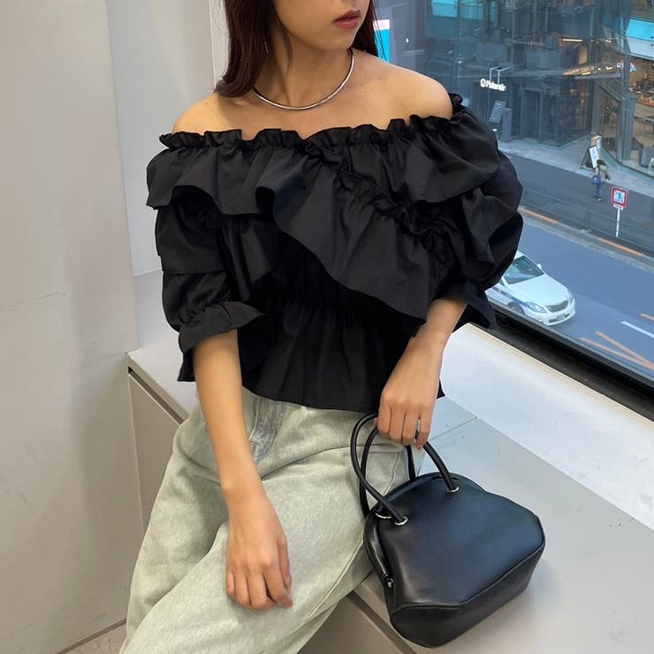 レザレクション新品【フリルブラウス ブラック】ゴルフレディーストップス 楽天市場】レディース ゴシック サテン ヨークフリル ブラウス