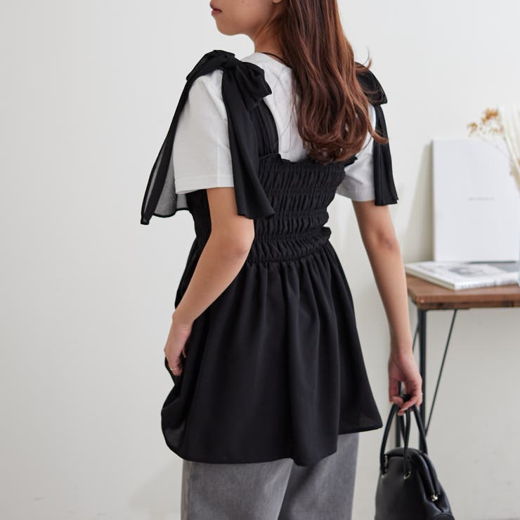 【完売】ナイスクラップ　nice claup 肩リボンチュニック one after another NICE CLAUP/【one after another