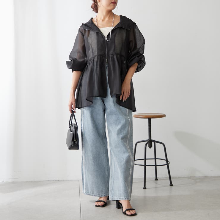 シアーペプラムWZIPパーカー[品番：NCLW0013195]｜NICE CLAUP / OLIVE