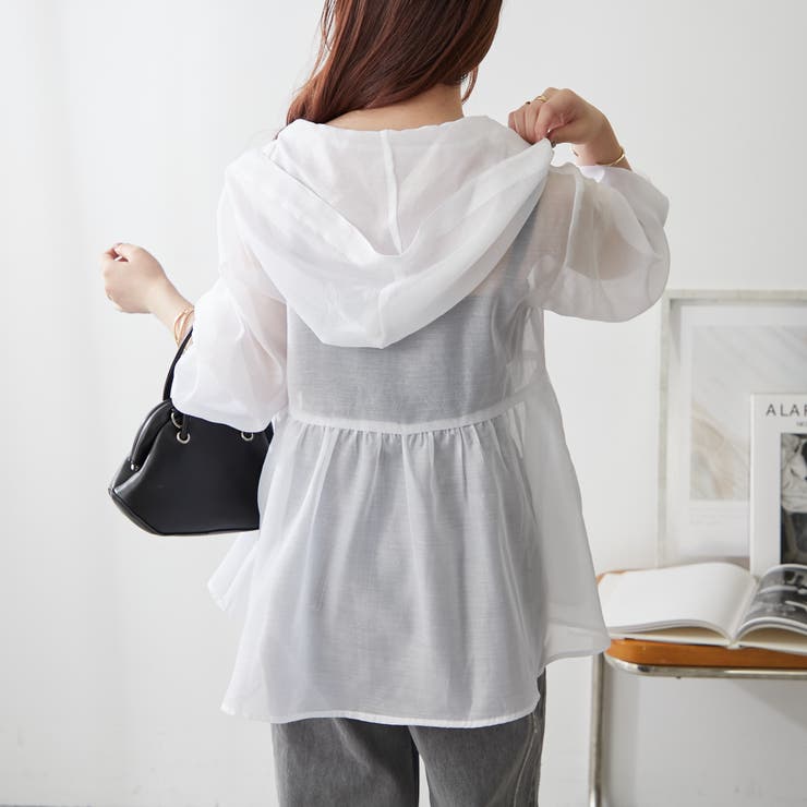シアーペプラムWZIPパーカー[品番：NCLW0013195]｜NICE CLAUP / OLIVE