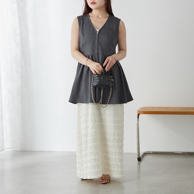 ZIPペプラムベスト[品番：NCLW0013571]｜NICE CLAUP / OLIVE des