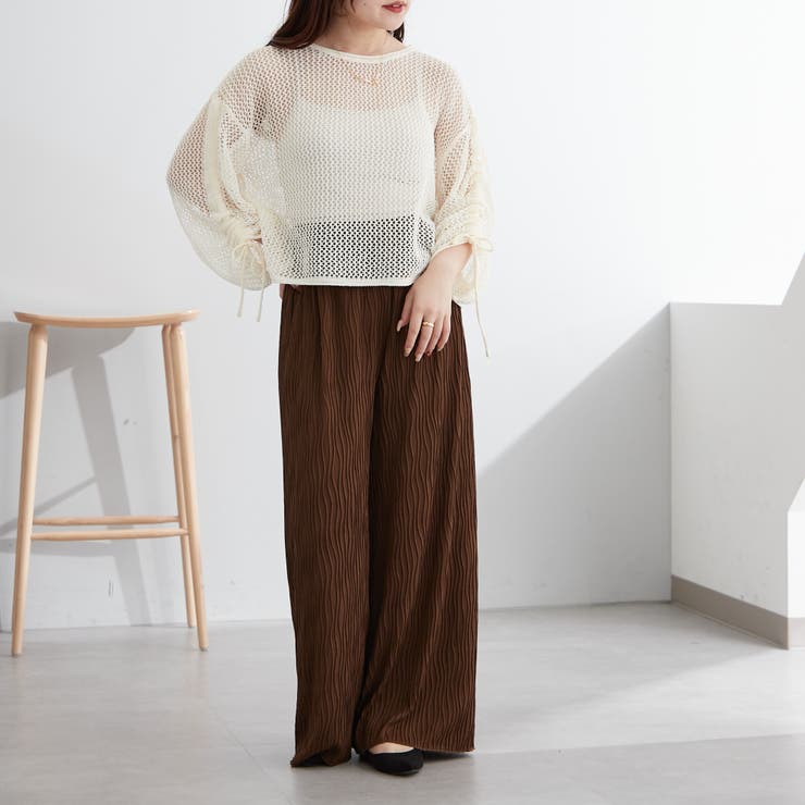 新色追加、袖ドロストメッシュプルオーバー | NICE CLAUP / OLIVE des OLIVE　OUTLET | 詳細画像7 