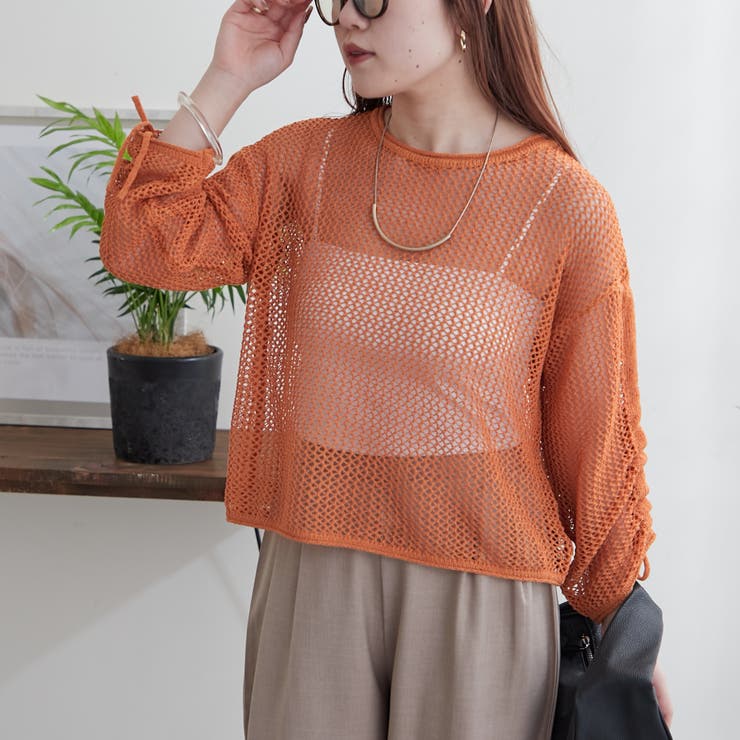 新色追加、袖ドロストメッシュプルオーバー | NICE CLAUP / OLIVE des OLIVE　OUTLET | 詳細画像28 