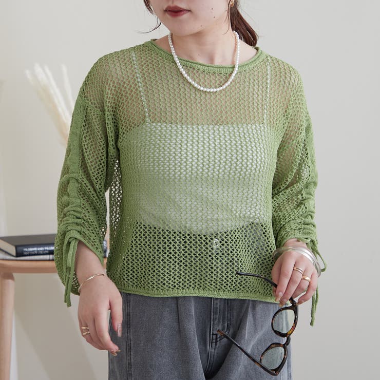 新色追加、袖ドロストメッシュプルオーバー | NICE CLAUP / OLIVE des OLIVE　OUTLET | 詳細画像41 