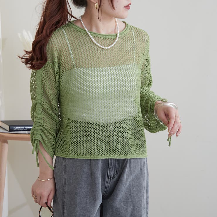 新色追加、袖ドロストメッシュプルオーバー | NICE CLAUP / OLIVE des OLIVE　OUTLET | 詳細画像40 
