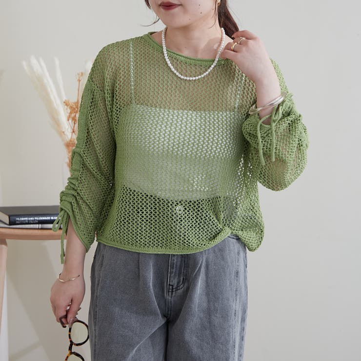 新色追加、袖ドロストメッシュプルオーバー | NICE CLAUP / OLIVE des OLIVE　OUTLET | 詳細画像39 
