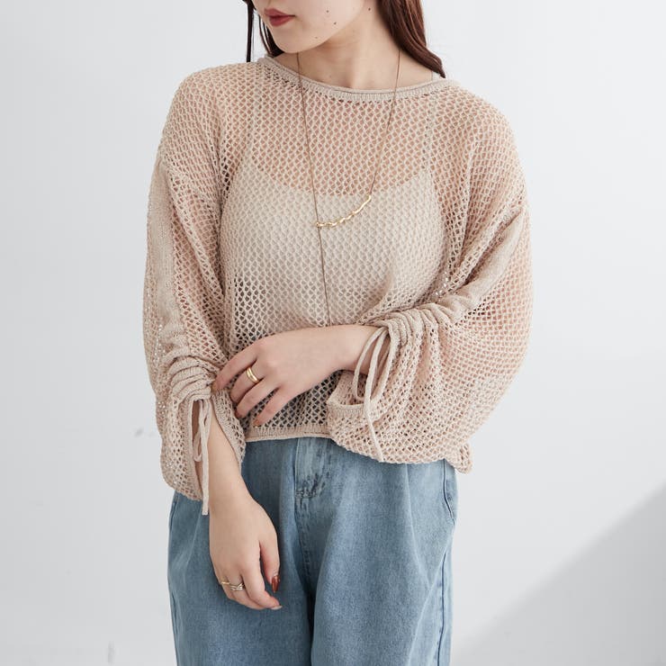 新色追加、袖ドロストメッシュプルオーバー | NICE CLAUP / OLIVE des OLIVE　OUTLET | 詳細画像20 